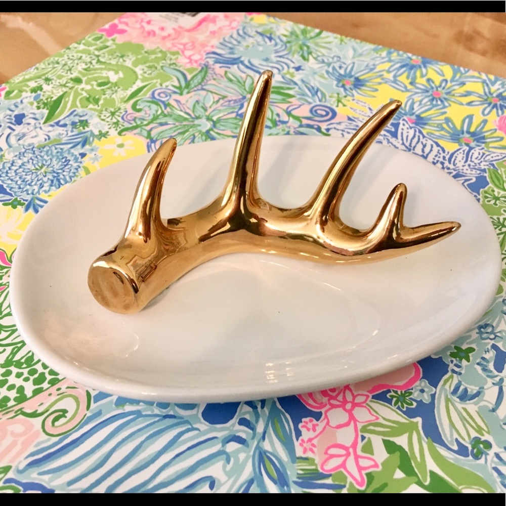 Golden antler ring dish